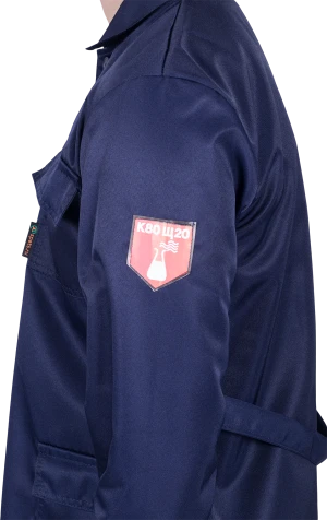 Халат мужской от растворов кислот и щелочей, механических воздействий, темно-синий Хал 008