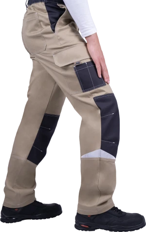 Брюки мужские ТУРБО SAFETY от механических воздействий и ОПЗ, бежевый/темно-серый Брю 405