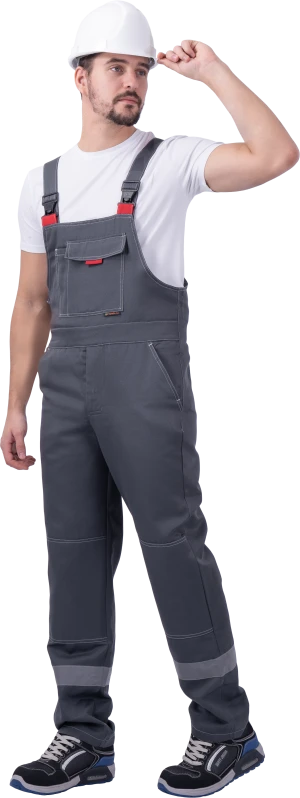 Костюм РОУД летний, серый-красный (Куртка+полукомбинезон) Кос 451