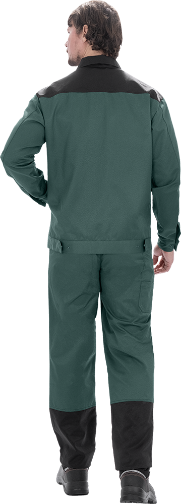 Костюм мужской ТЕХНИК 2 от механических воздействий и ОПЗ (куртка, полукомбинезон), темно-зелёный/черный