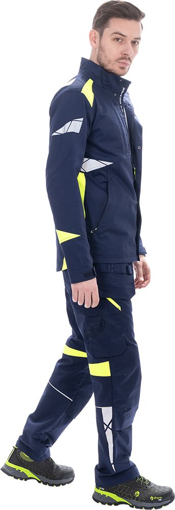 Куртка мужская ACTIVE FLEX / АКТИВ ФЛЕКС для защиты от механических воздействий и ОПЗ, т.синий-флуоресцентный желтый