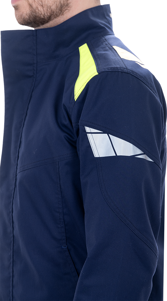 Куртка мужская ACTIVE FLEX / АКТИВ ФЛЕКС для защиты от механических воздействий и ОПЗ, т.синий-флуоресцентный желтый