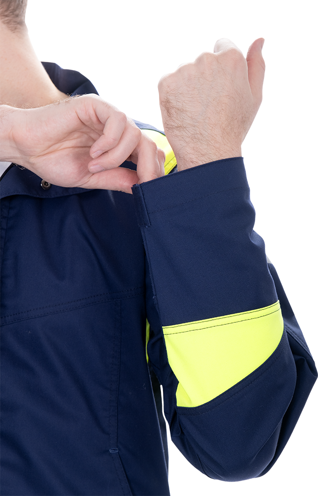 Куртка мужская ACTIVE FLEX / АКТИВ ФЛЕКС для защиты от механических воздействий и ОПЗ, т.синий-флуоресцентный желтый