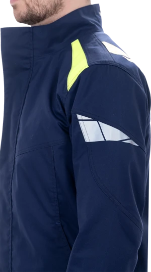 Куртка мужская ACTIVE FLEX / АКТИВ ФЛЕКС для защиты от механических воздействий и ОПЗ, т.синий-флуоресцентный желтый
