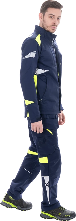 Куртка мужская ACTIVE FLEX / АКТИВ ФЛЕКС для защиты от механических воздействий и ОПЗ, т.синий-флуоресцентный желтый
