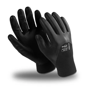 Перчатки НИТРОСОФТ (MG-122), нейлон, нитрил 3/4, оверлок, цвет черный (РФ)