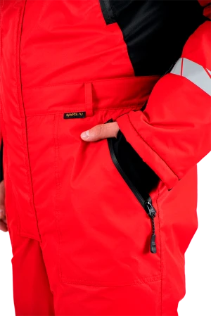 Комбинезон мужской ПИЛОТ от пониженных температур, механических воздействи и ОПЗ, цв. красный-черный