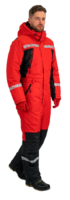 Комбинезон мужской ПИЛОТ от пониженных температур, механических воздействи и ОПЗ, цв. красный-черный