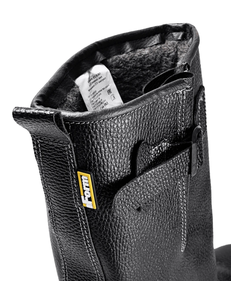 Сапоги TURBO с КП шерст. мех, хромовые ПУ/нитрил ( Сап. 083 )