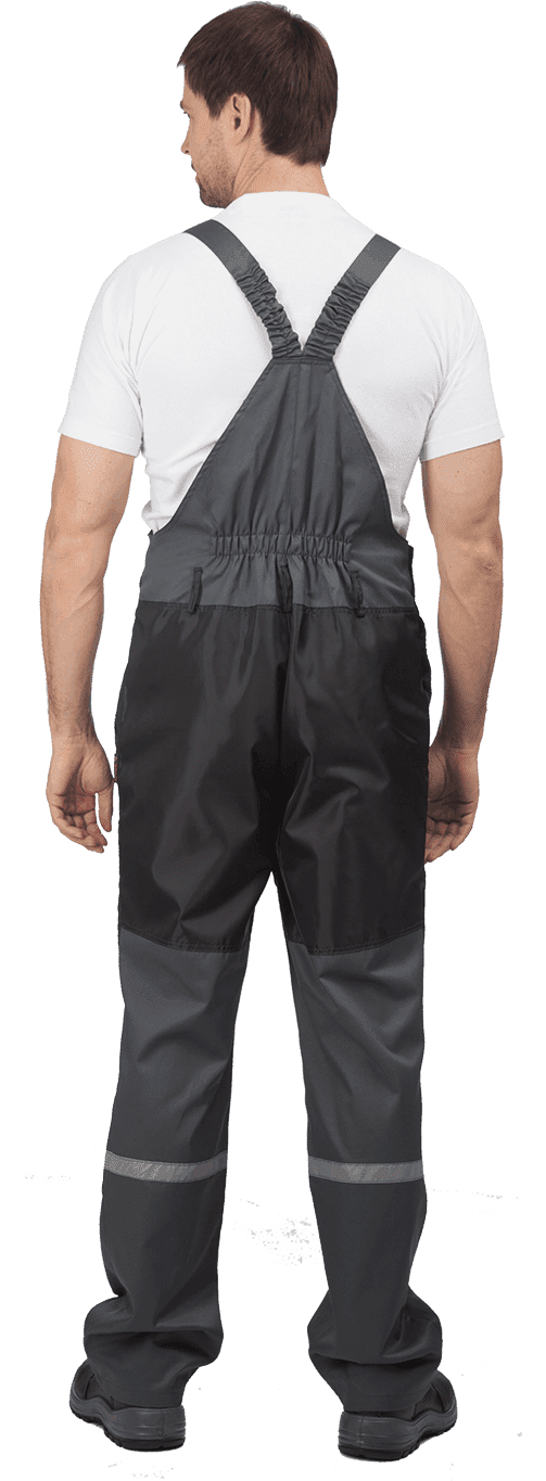 Костюм АВТОМОЙЩИК летний, серый-чёрный (Куртка+полукомбинезон) Кос 590